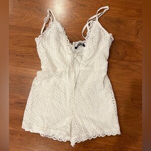 ASOS Petite White Eyelet Lace Romper